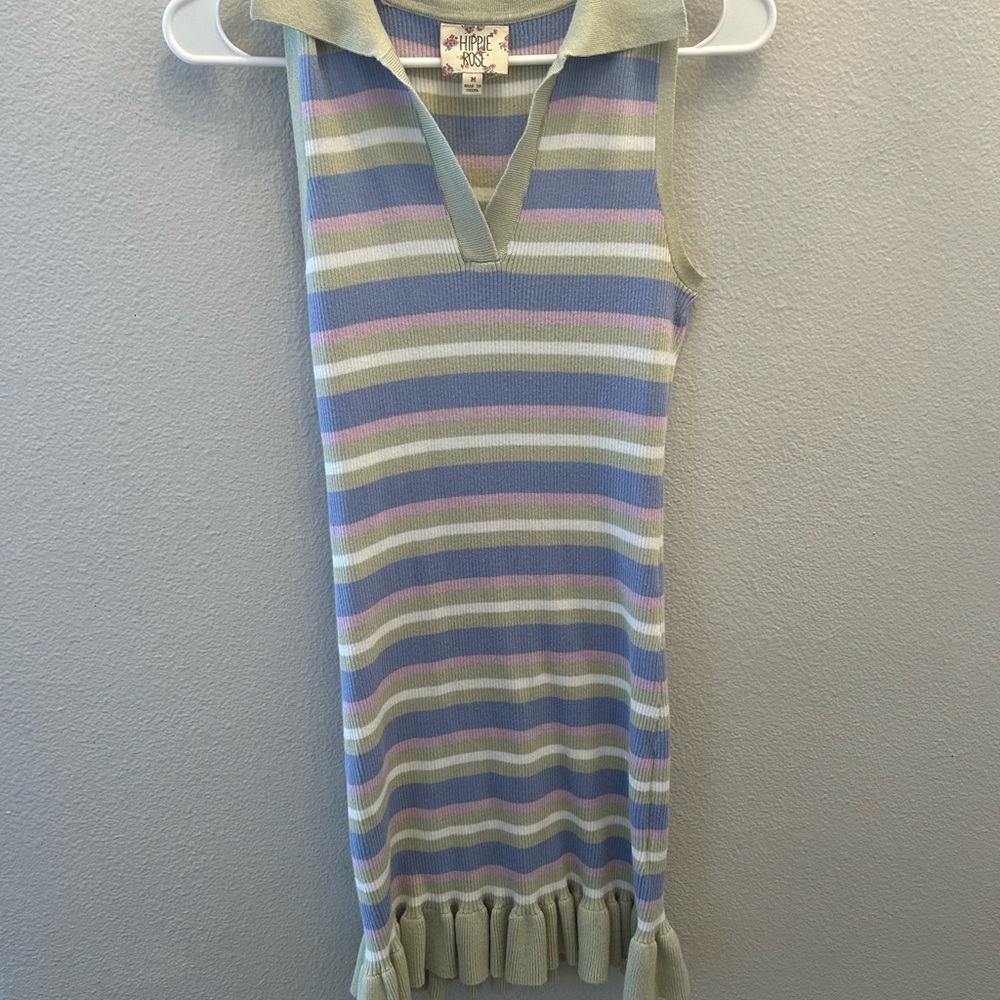 Hippie Rose Striped Sleeveless Knit Dress